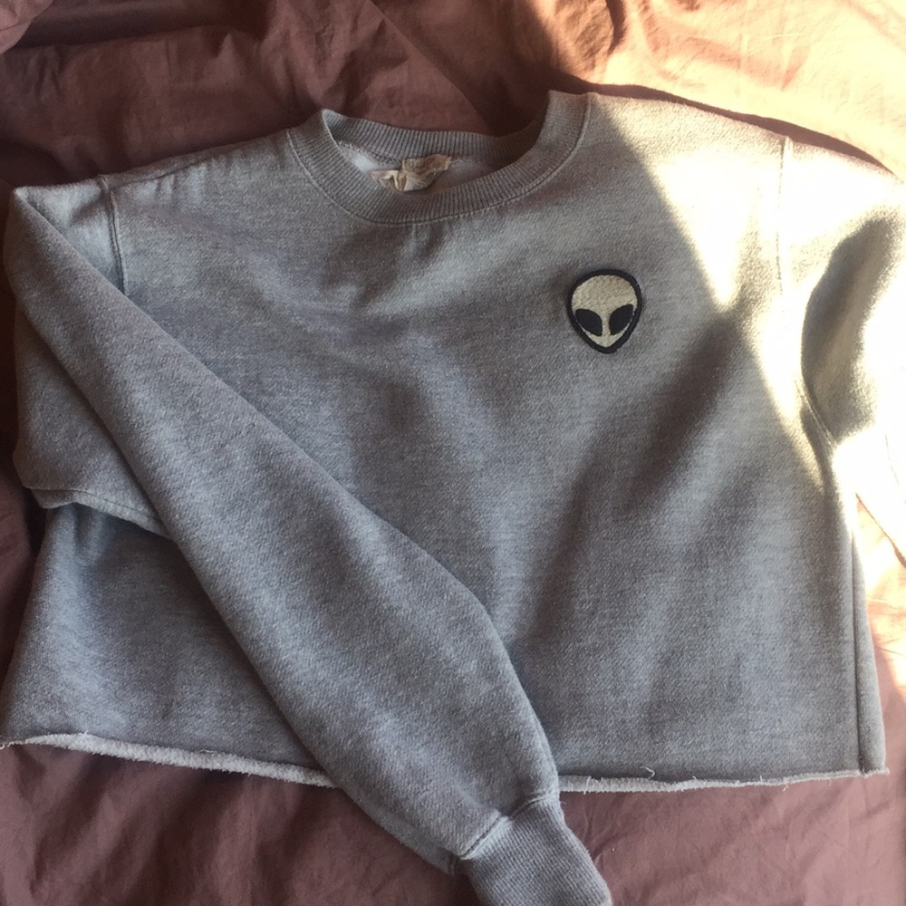 Grey cropped sweatshirt